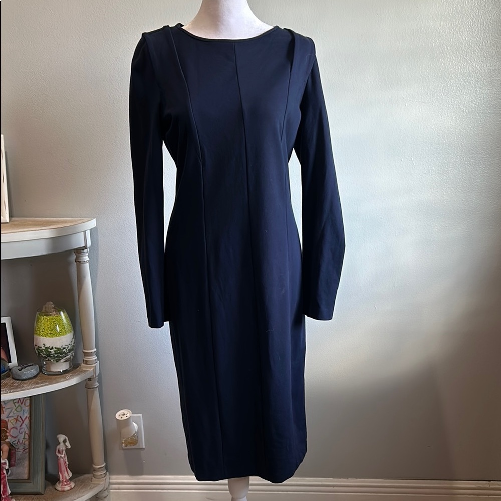 [Armani Collezioni] Elegant Navy Blue Long Sleeve Dress- Size 10